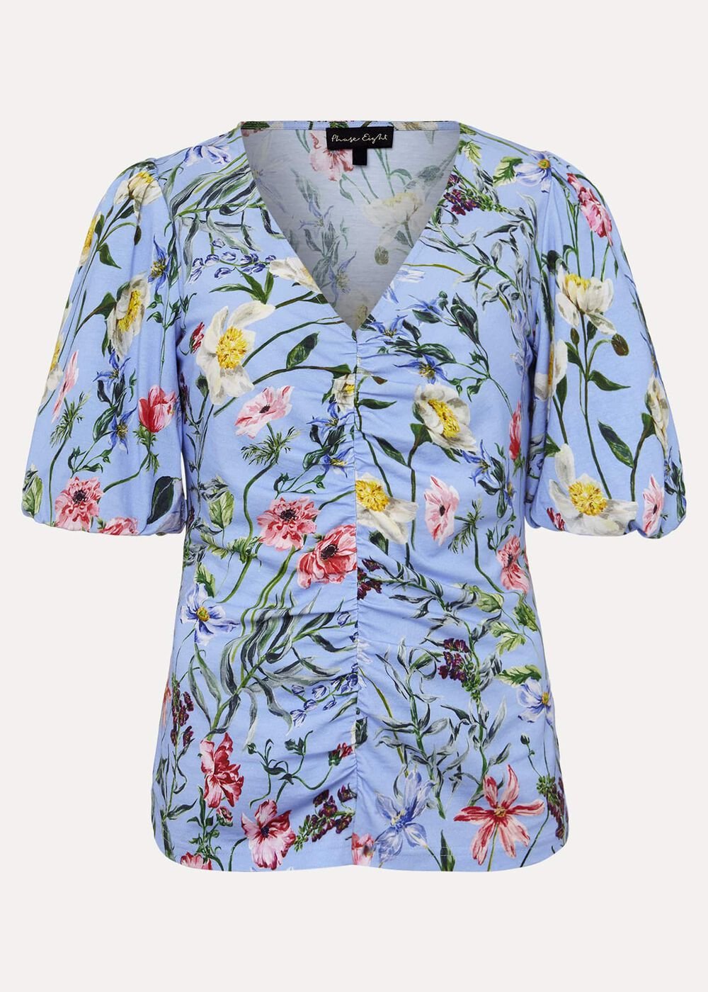 Donda Floral Ruched Top Blue/Multi