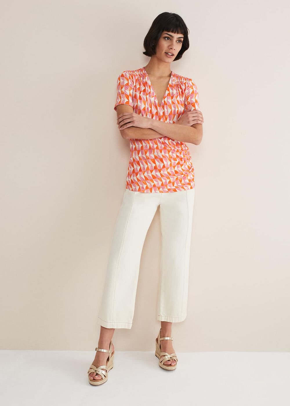 Loicia Geo Wrap Top Pink