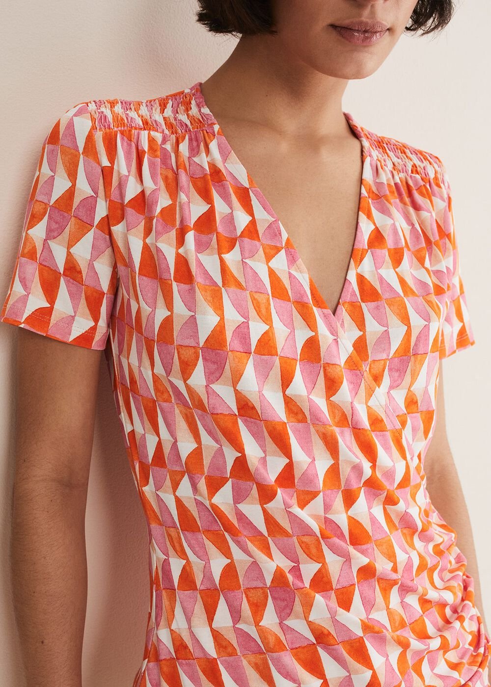 Loicia Geo Wrap Top Pink