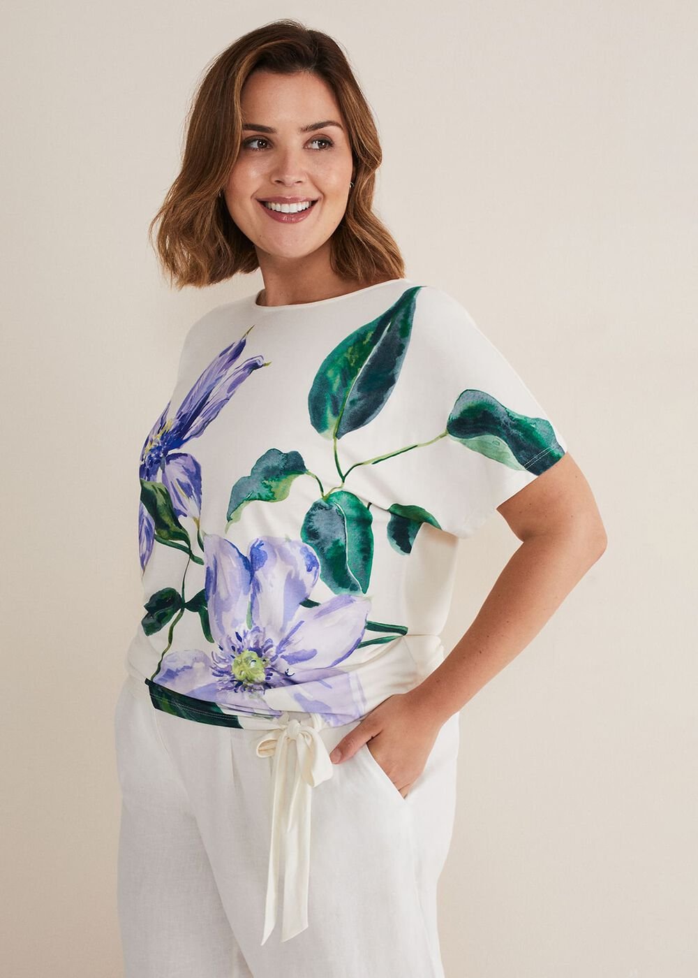 Fiorella Tie Front Top Ivory