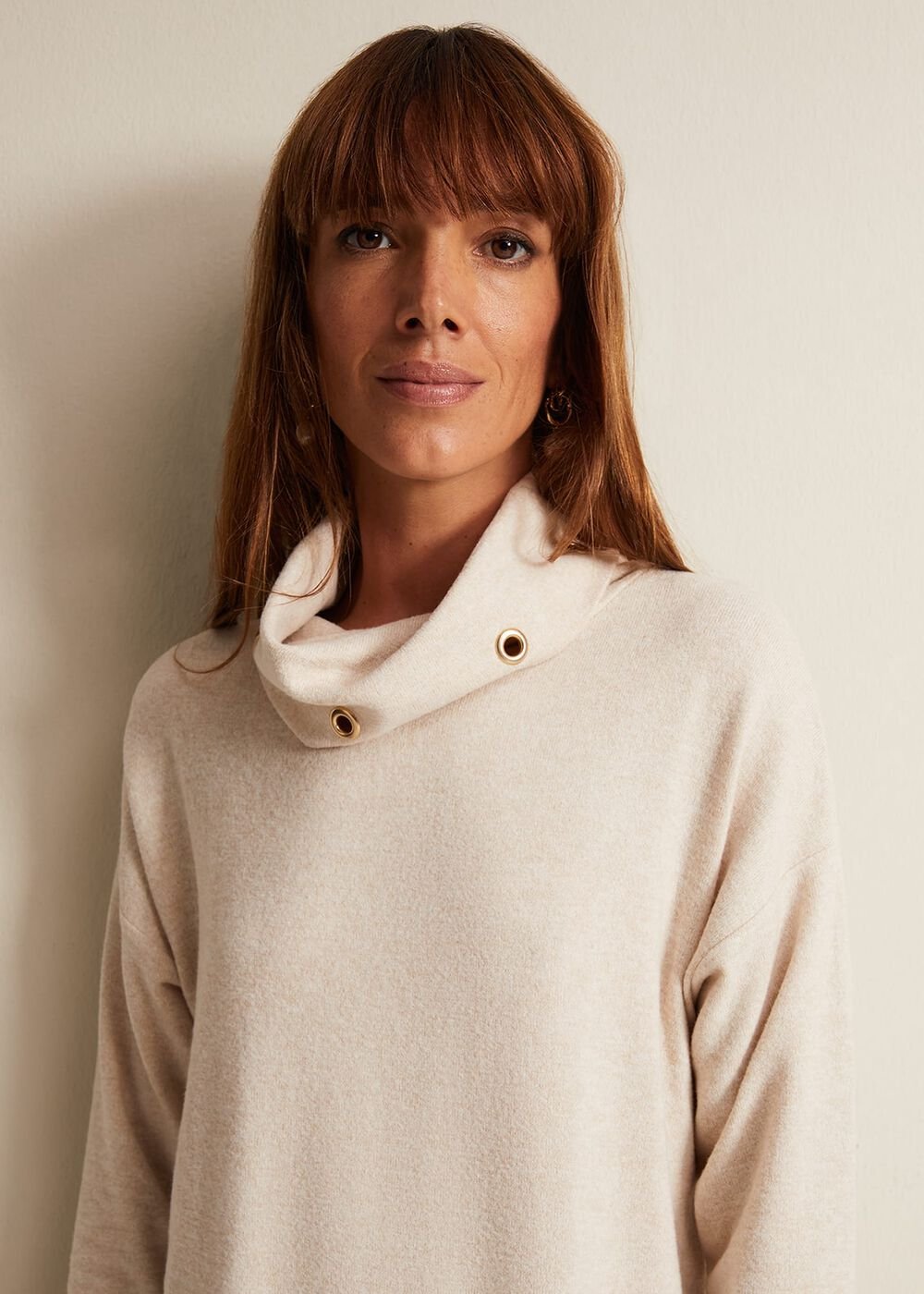 Gwen Eyelet Snuggle Top Oatmeal