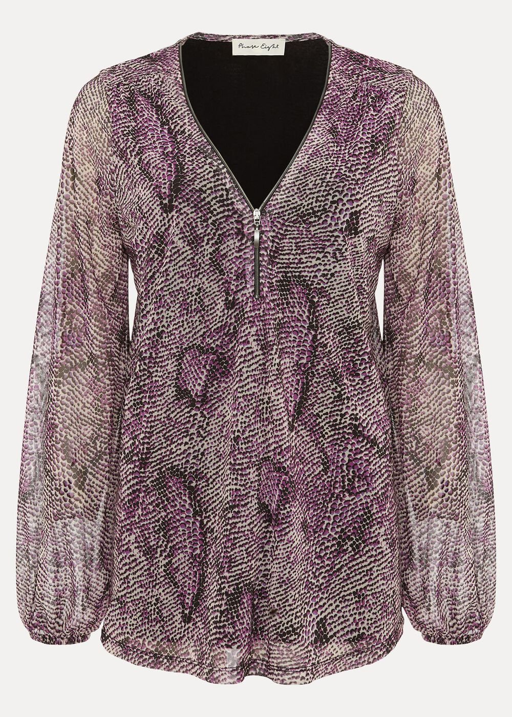 Elyza Snake Mesh Print Top Multi-Coloured