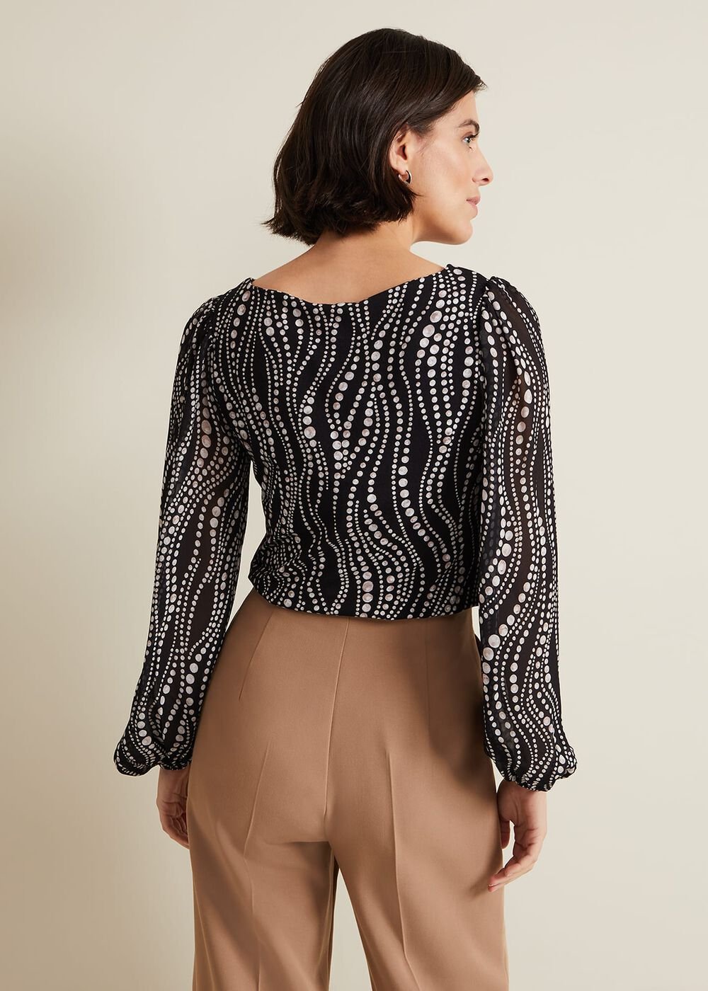 Patricia Pearl Print Woven Mix Top Black