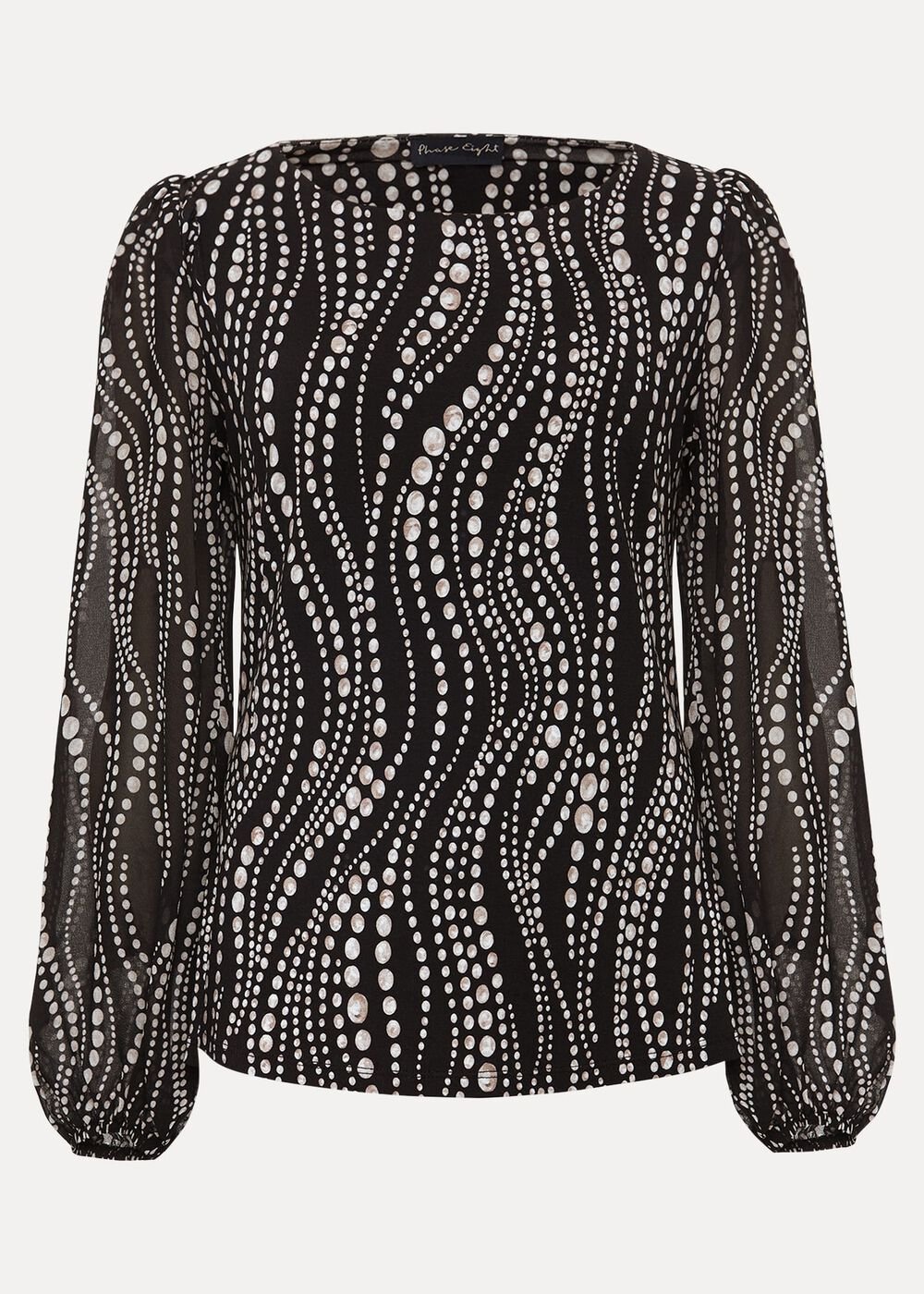 Patricia Pearl Print Woven Mix Top Black