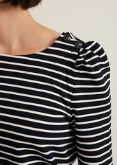 Orabella Stripe Top Navy