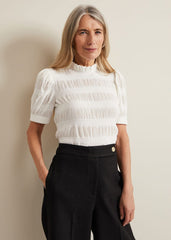 Samiha Textured Top Ivory