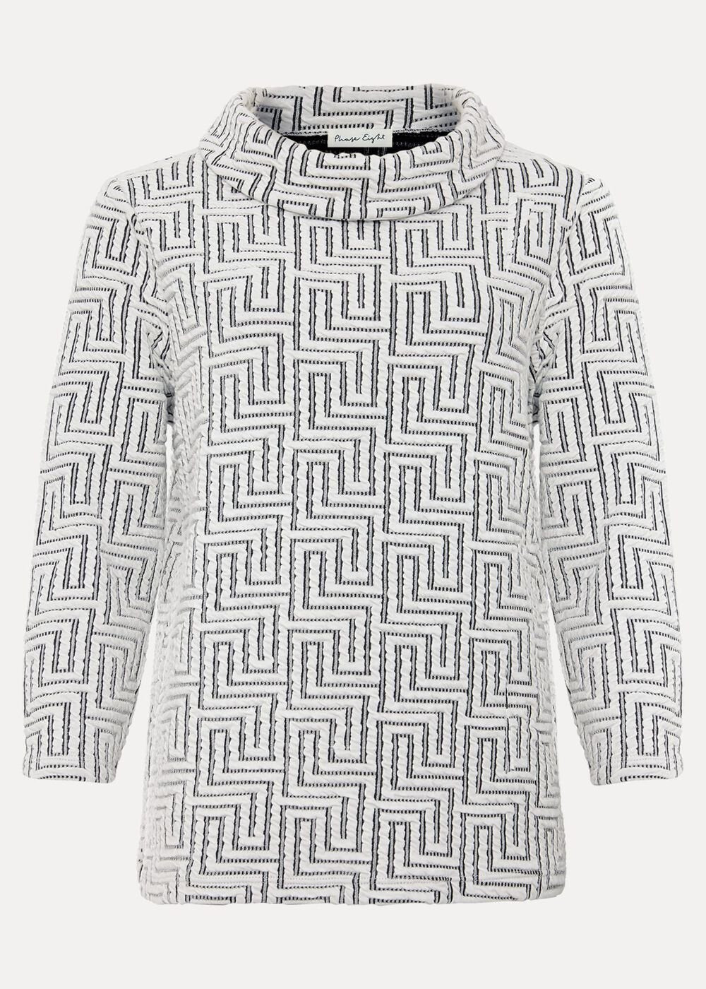 Rena Textured Top Ivory/Black