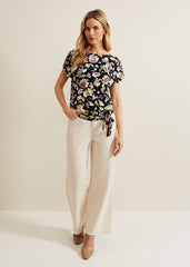 Maddie Watercolor Top Black/Multi