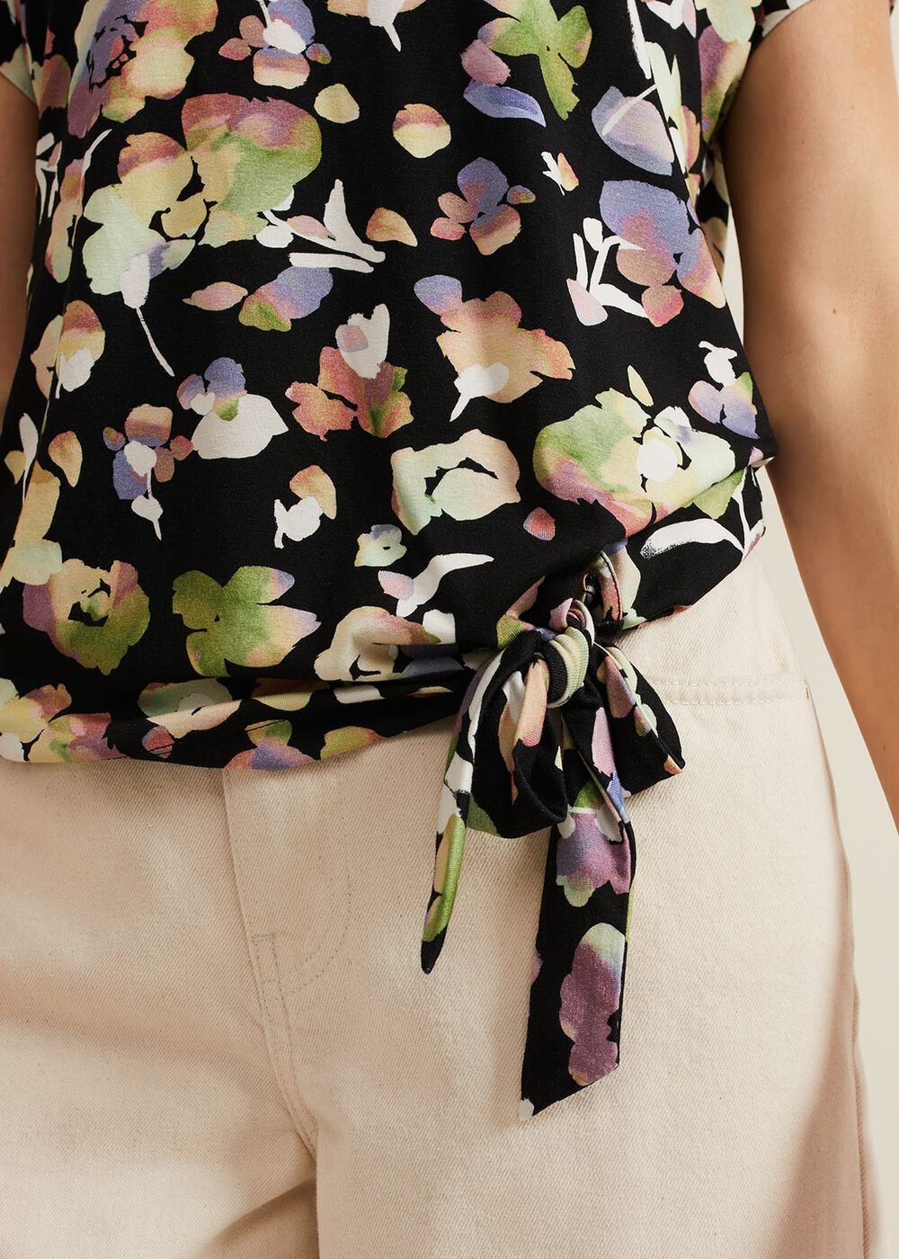 Maddie Watercolor Top Black/Multi