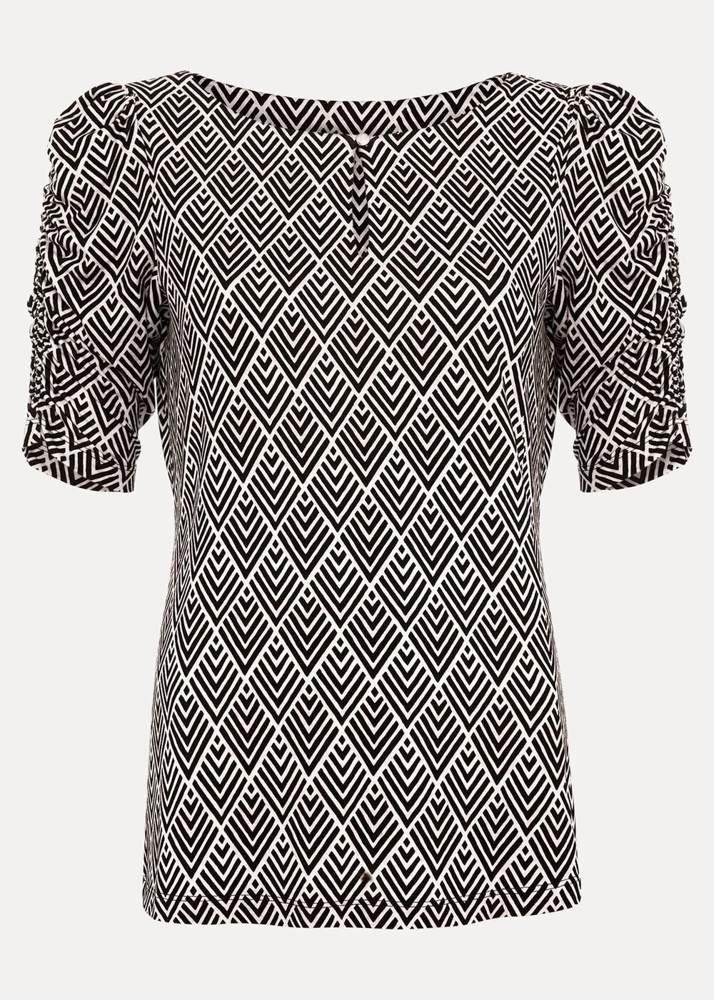 Evelyn Geo Print Top Black/Multi