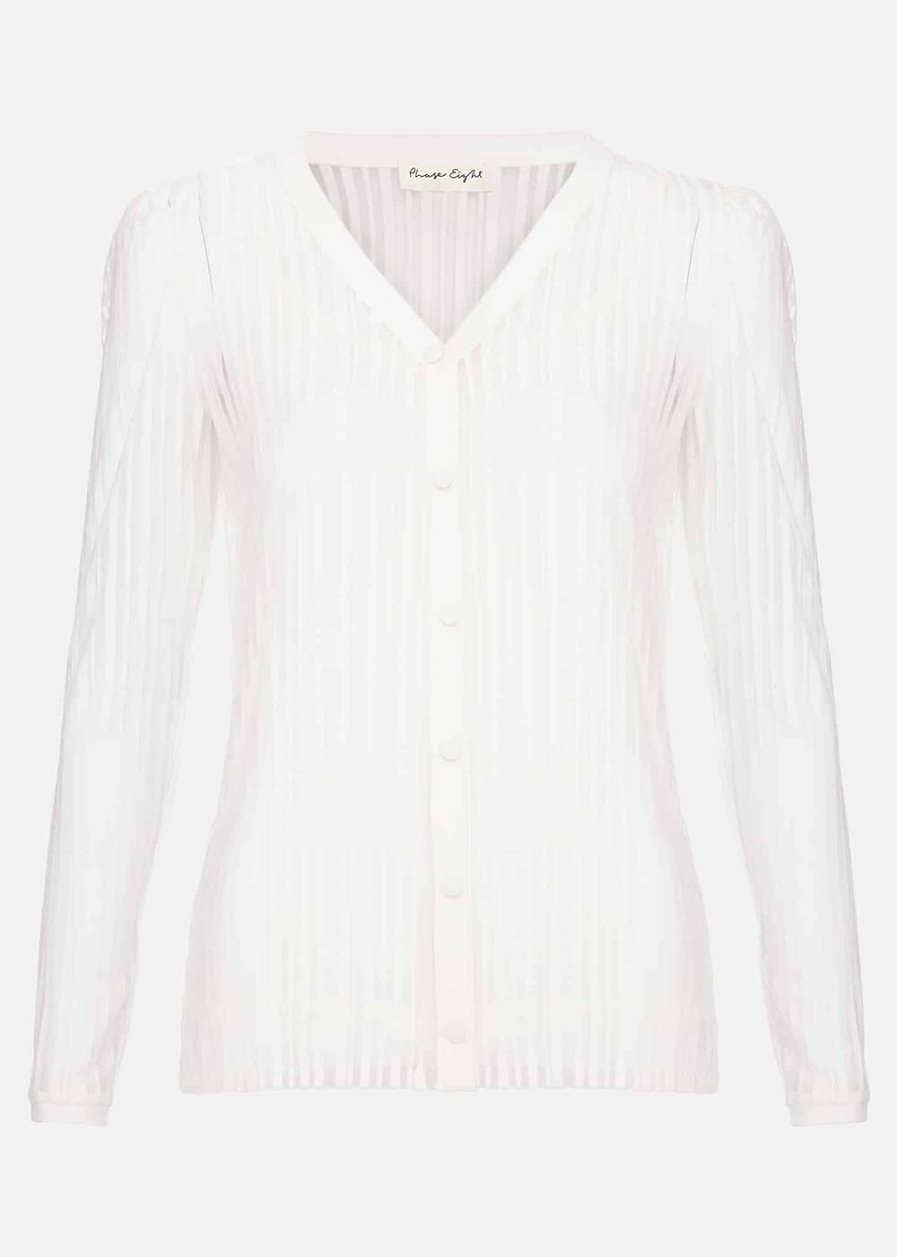 Loraine Linear Burnout Top Ivory