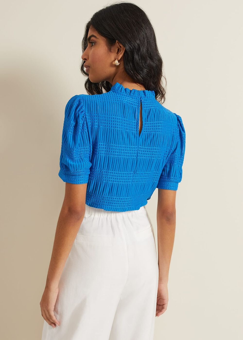 Samiha Textured Top Blue