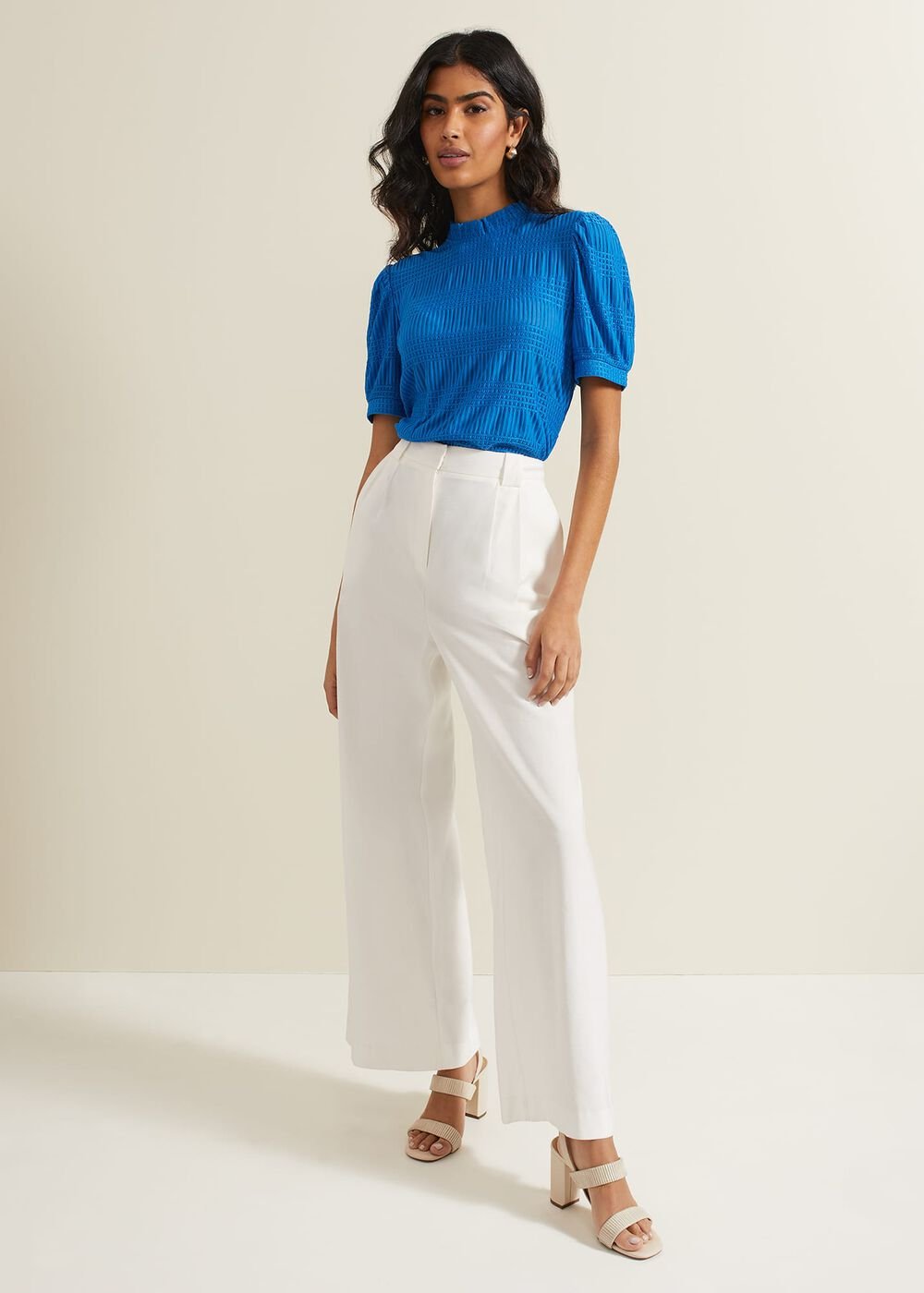 Samiha Textured Top Blue