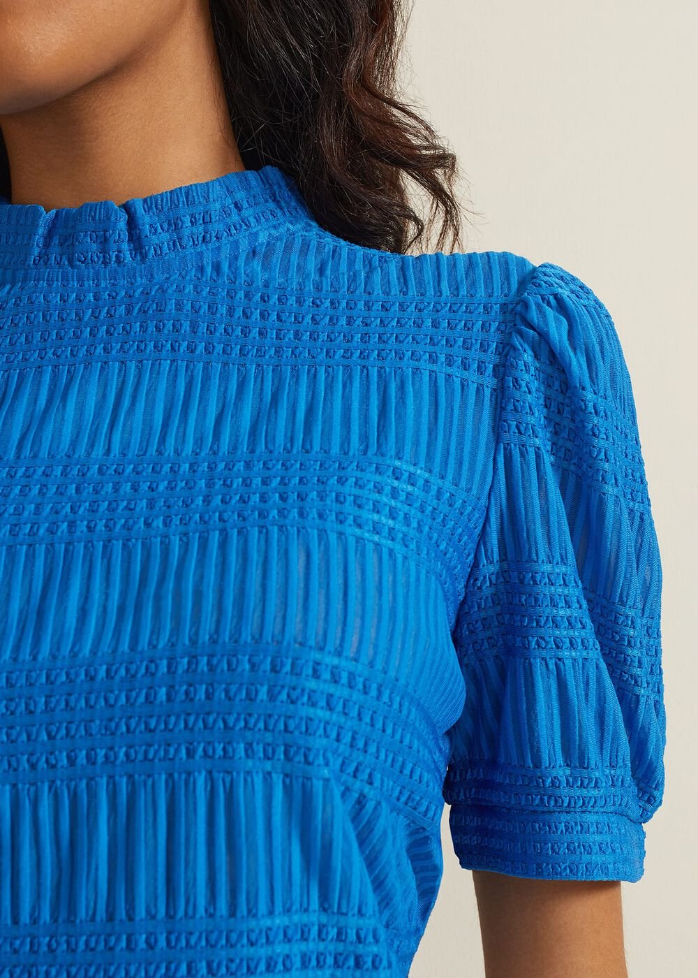 Samiha Textured Top Blue