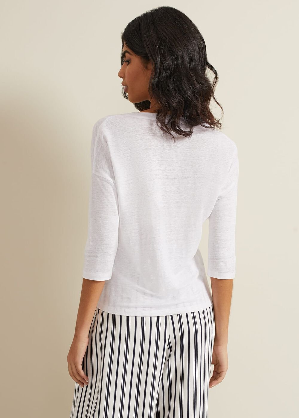 Leah Linen Top White