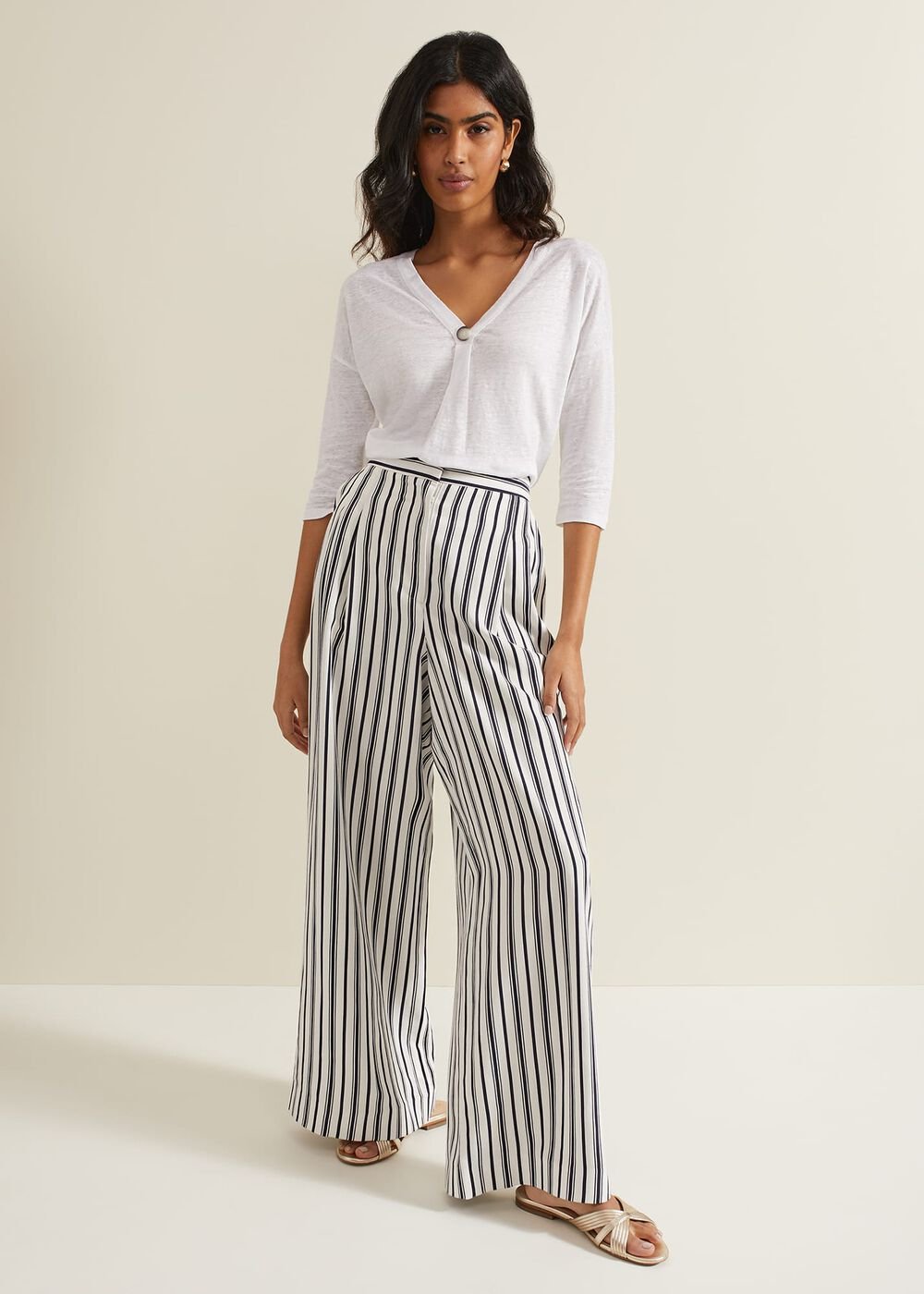 Leah Linen Top White