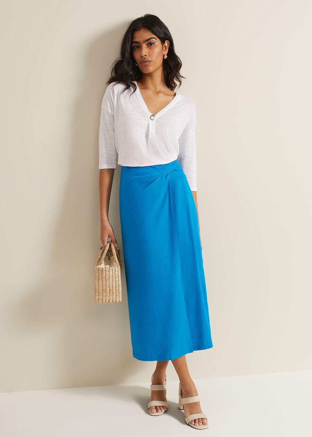 Leah Linen Top White