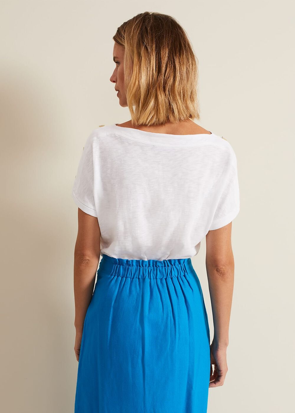 Suzie Button Detail Top White