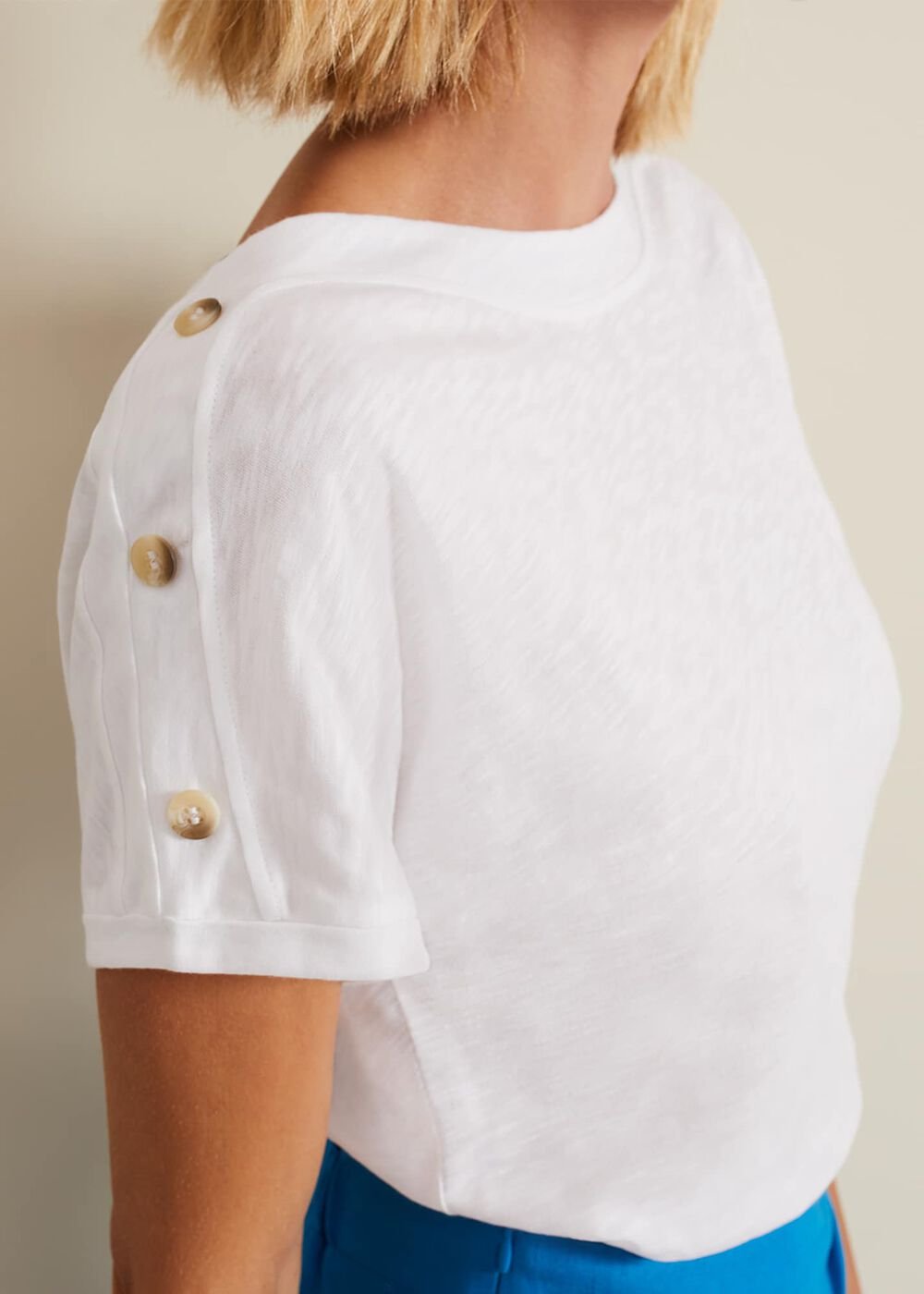 Suzie Button Detail Top White