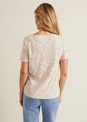 Nia Linear Print Top Neutral