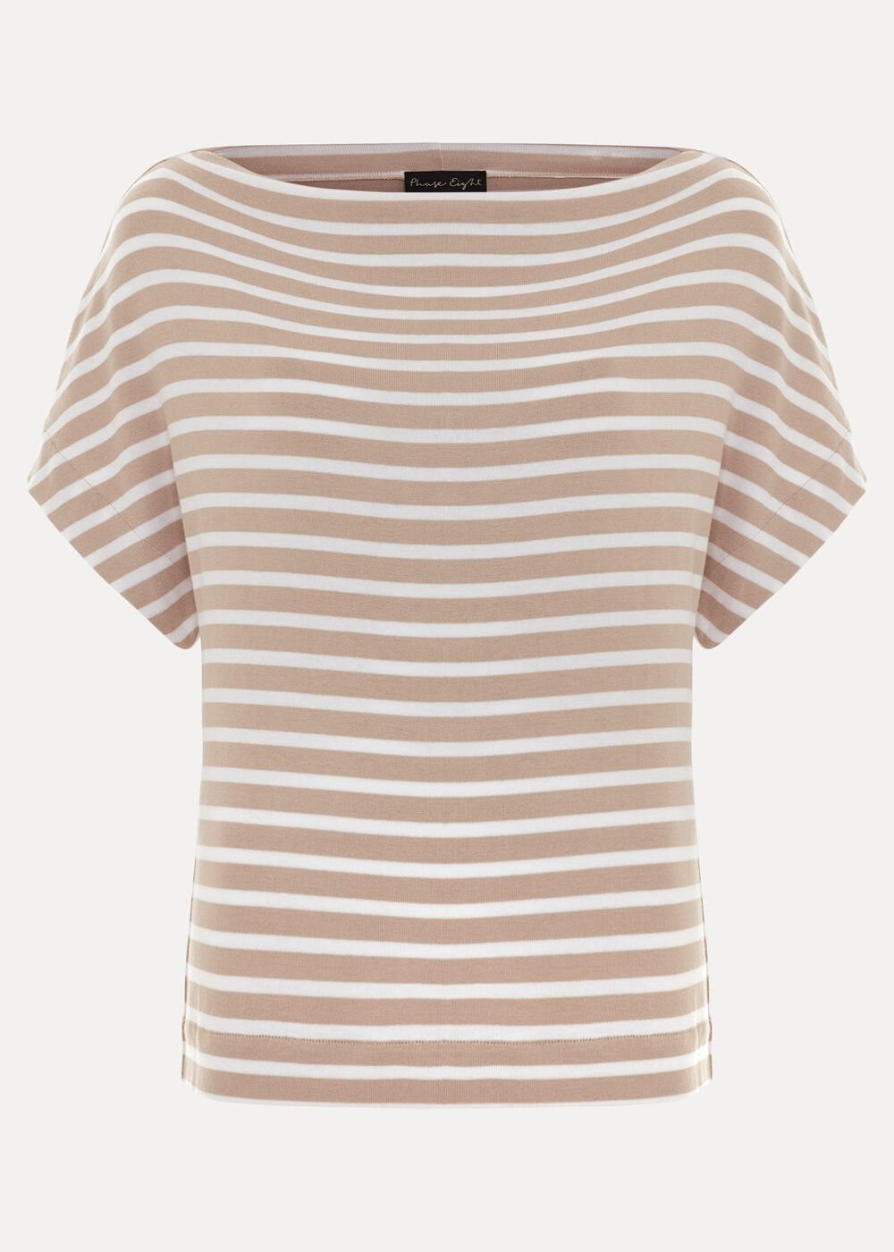 Carina Stripe Cowl Neck Top Neutral