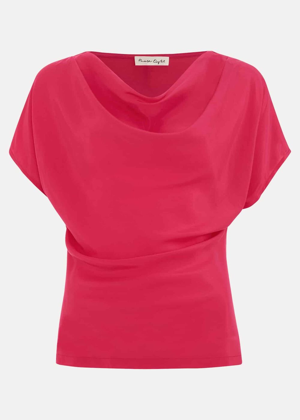 Cheryl Cowl Neck Woven Front Top Pink