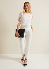 Kaycee Scallop Lace Top Ivory