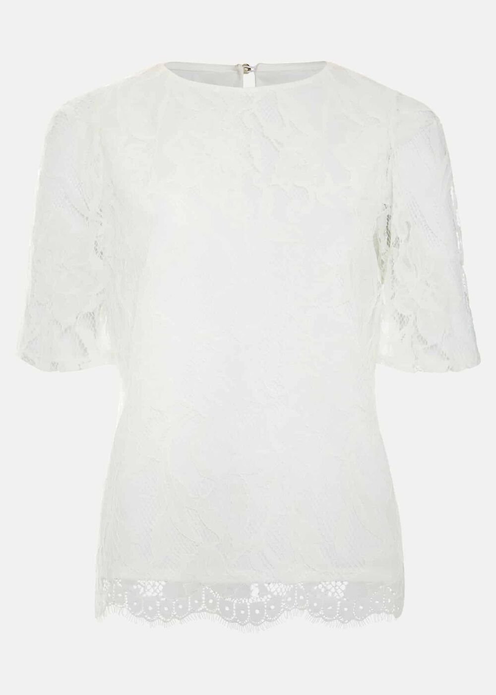 Kaycee Scallop Lace Top Ivory