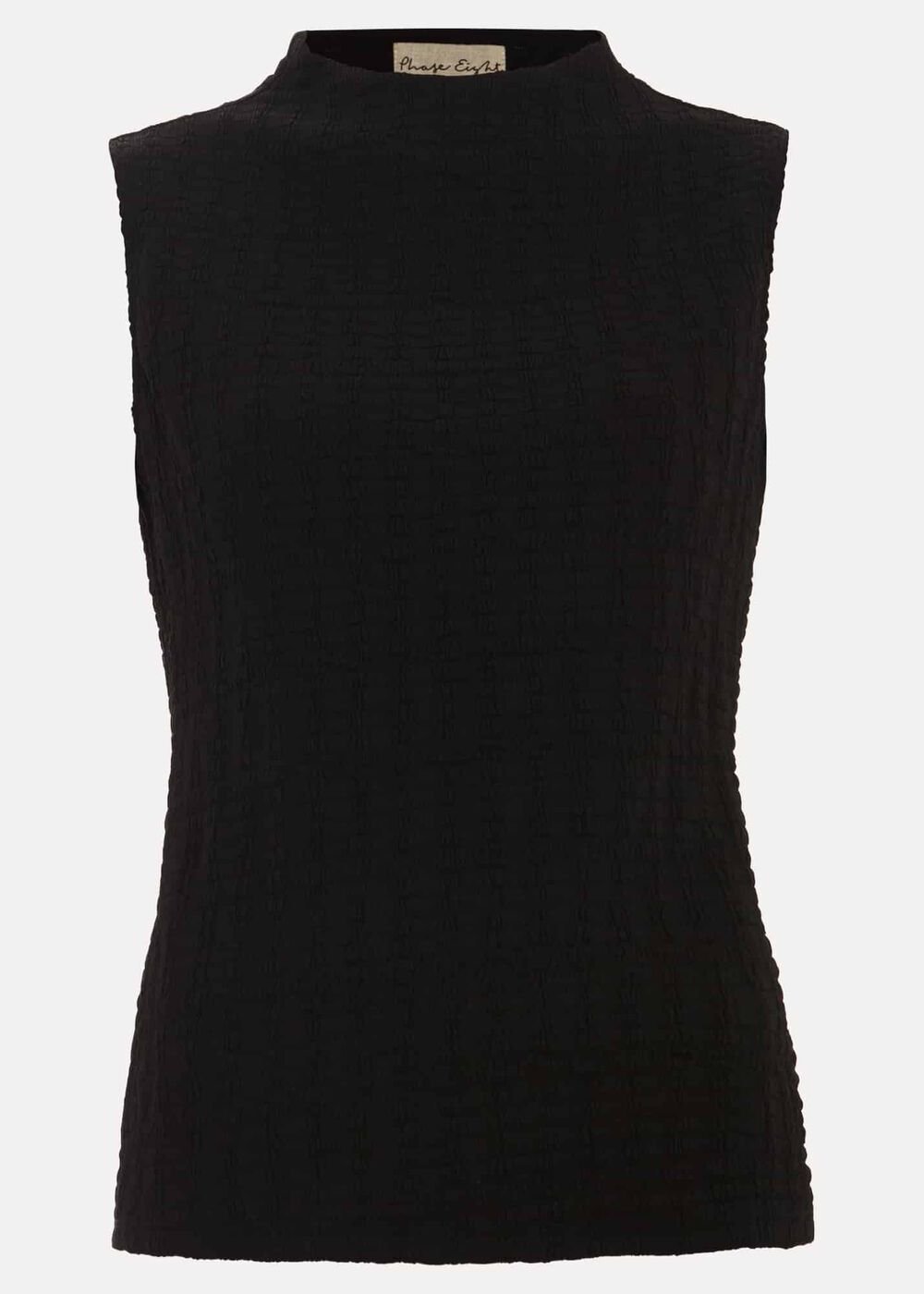 Haylee Sleeveless Texture Top Black