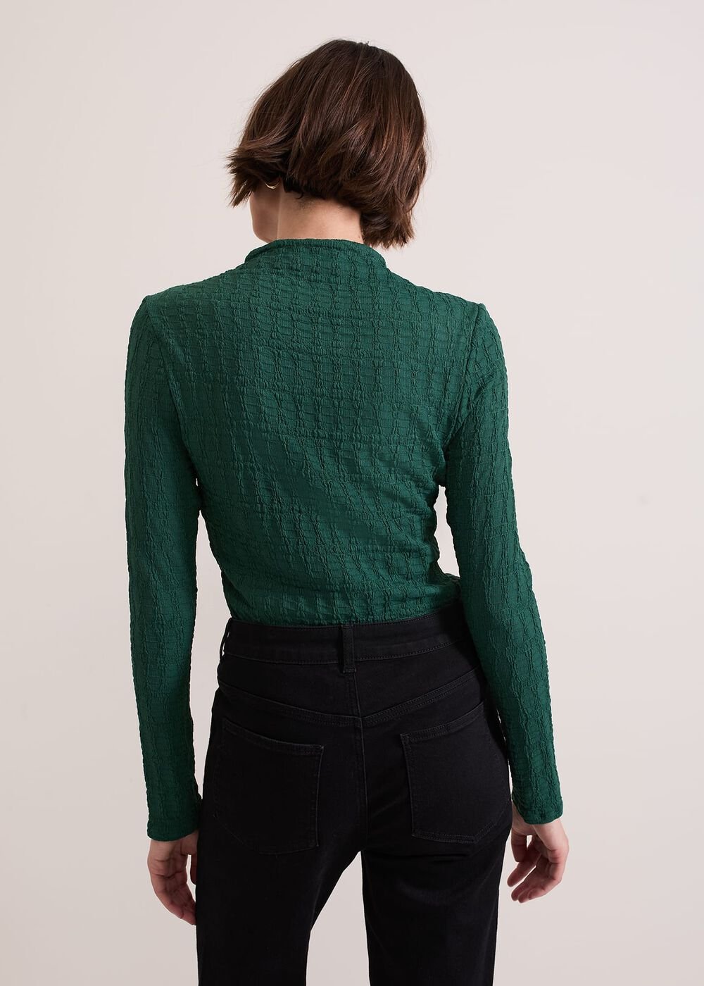 Haylee Sleeveless Texture Top Green