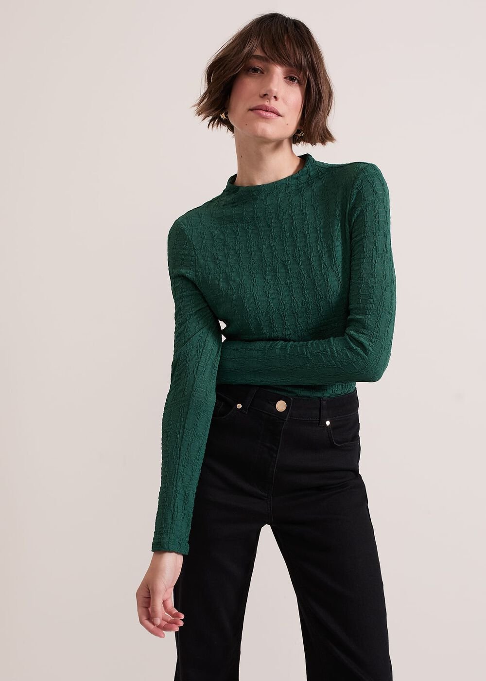 Haylee Sleeveless Texture Top Green