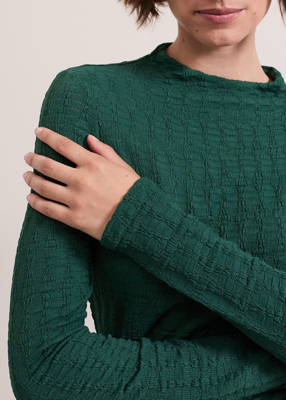 Haylee Sleeveless Texture Top Green