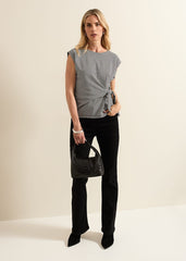 Halsey Houndstooth Jacquard Top Black/Ivory