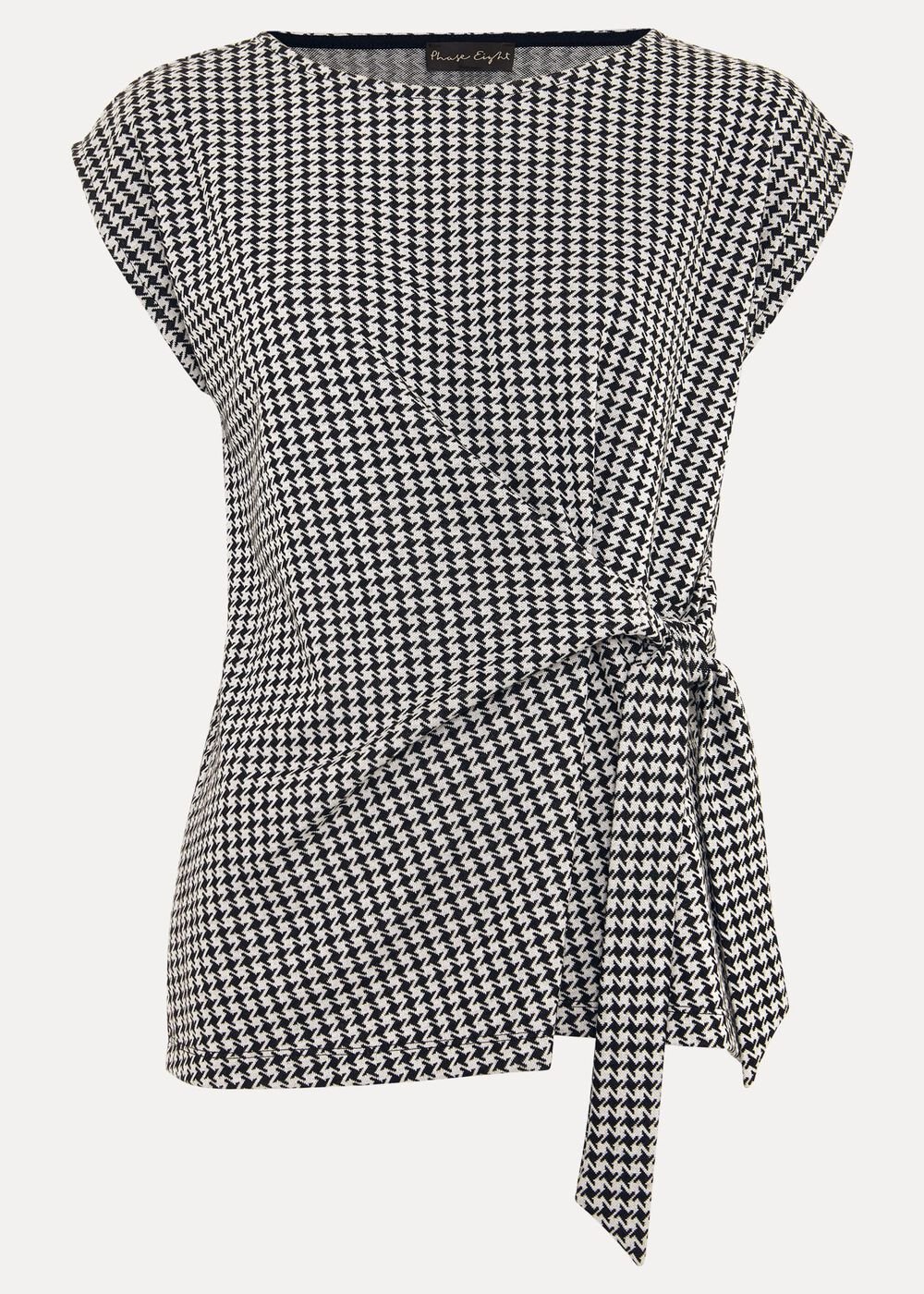 Halsey Houndstooth Jacquard Top Black/Ivory