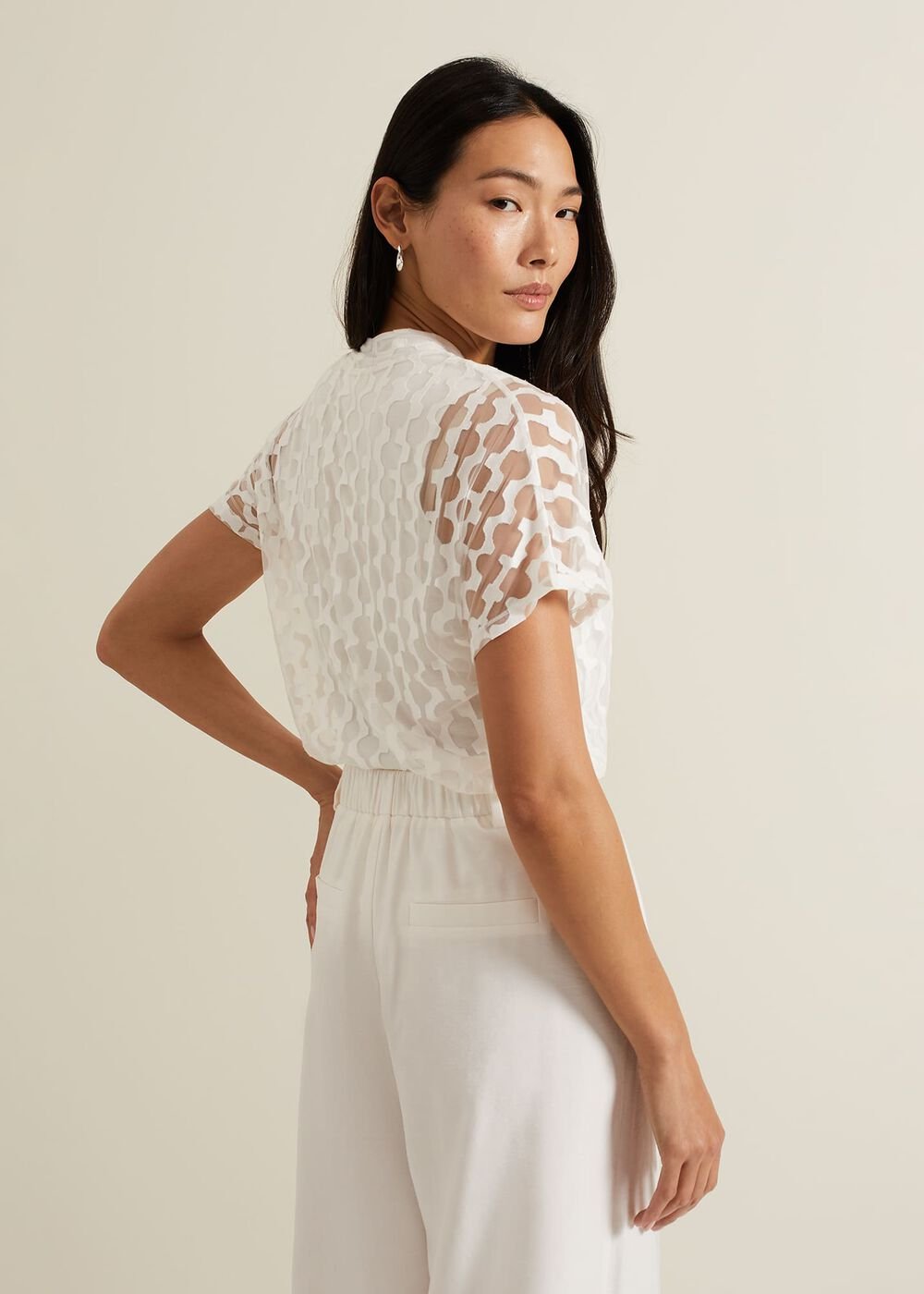 Lara Burnout Top Ivory
