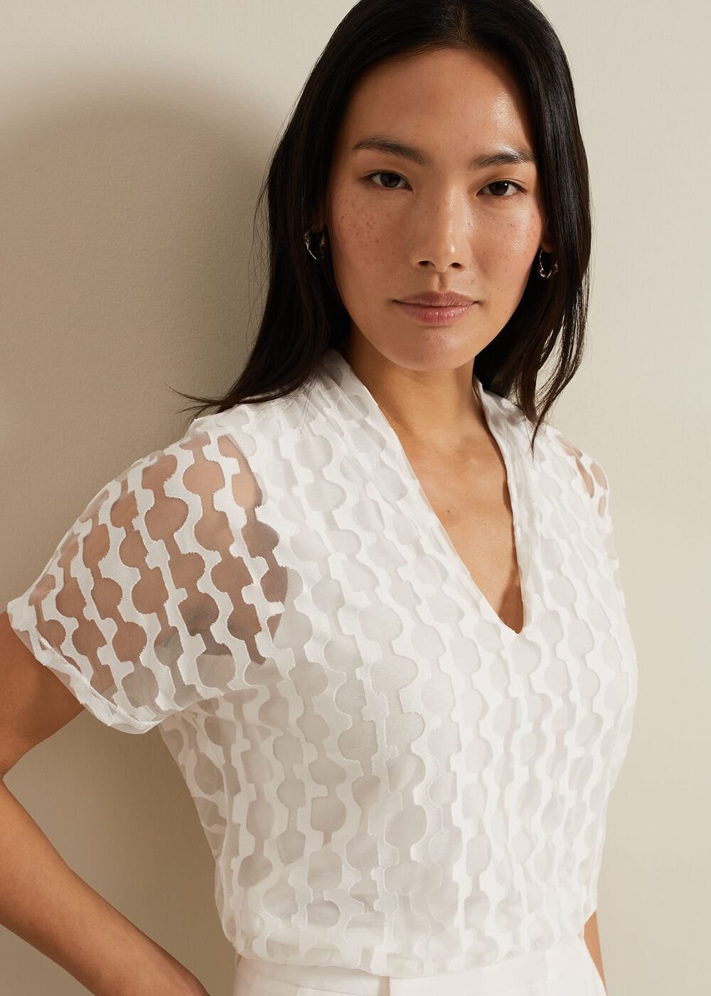Lara Burnout Top Ivory