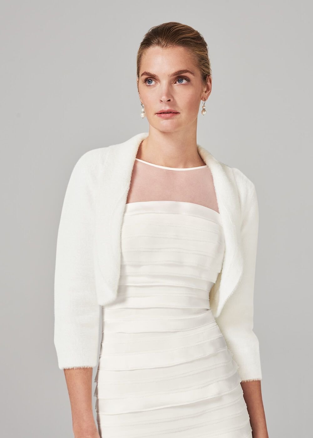 Fay Fluffy Bolero Ivory