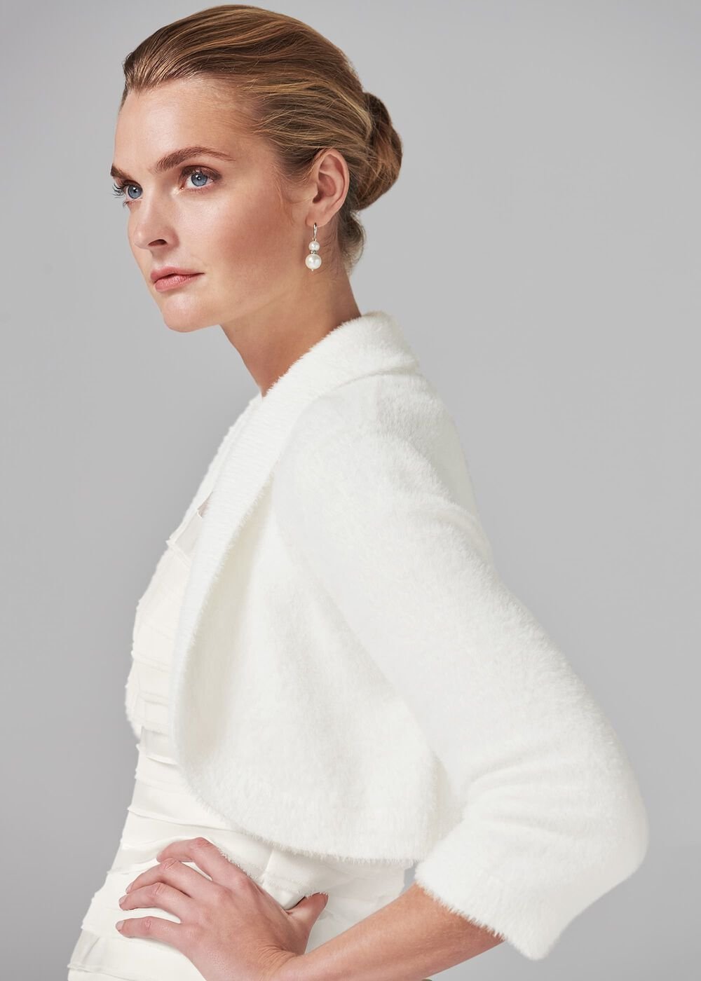 Fay Fluffy Bolero Ivory
