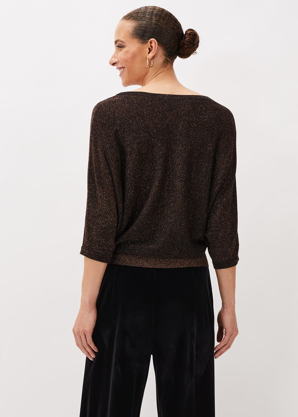 Harper Wrap Knit Top Bronze