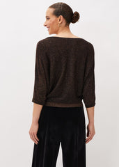 Harper Wrap Knit Top Bronze