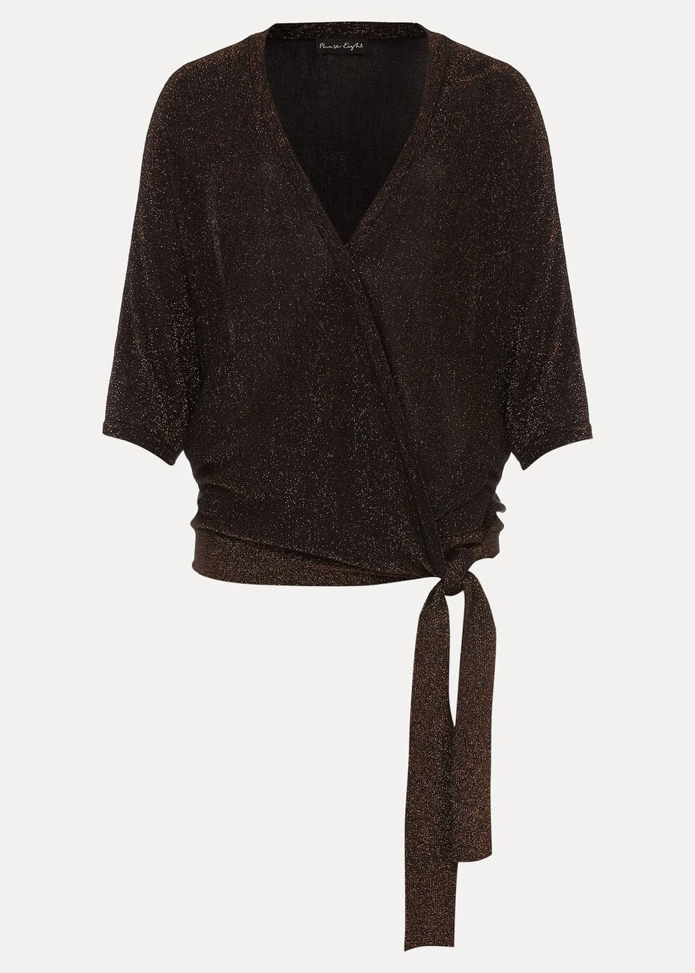 Harper Wrap Knit Top Bronze