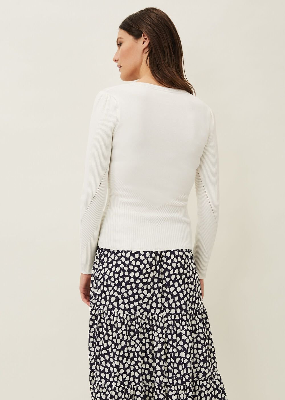 Dalma Fitted Knit Jumper White