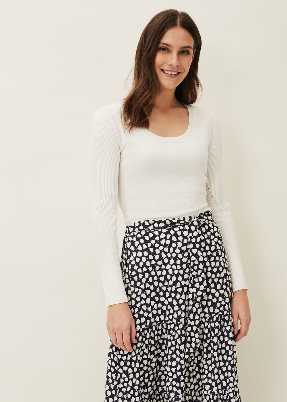 Dalma Fitted Knit Jumper White