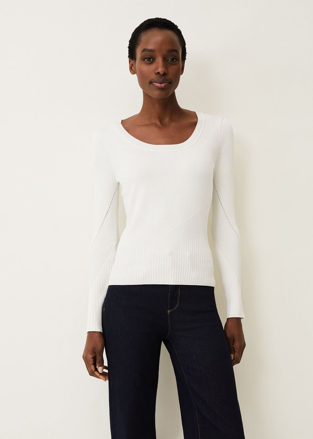 Dalma Fitted Knit Jumper White