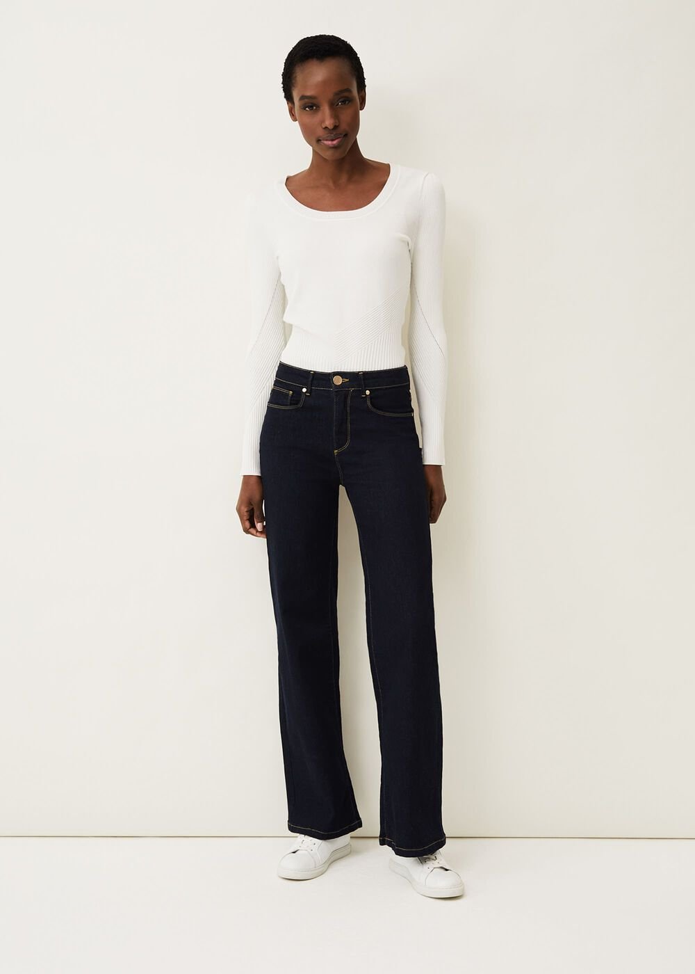 Dalma Fitted Knit Jumper White