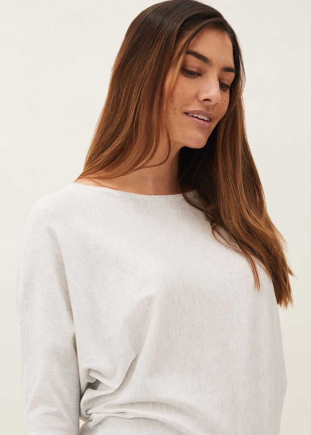 Women's Light Grey Batwing Jumper Grey
