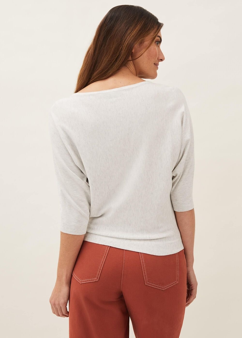Women's Light Grey Batwing Jumper Grey