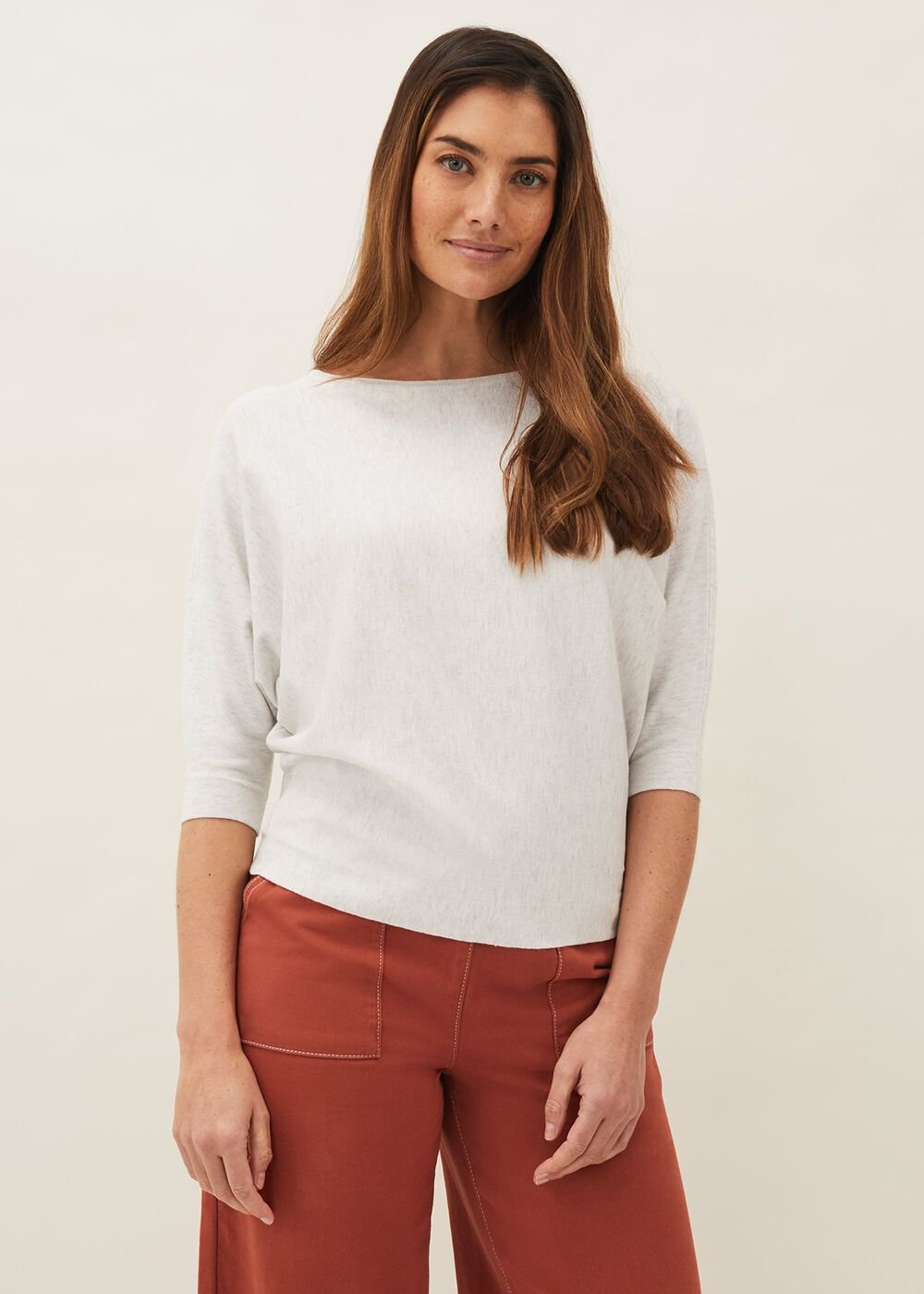 Women's Light Grey Batwing Jumper Grey