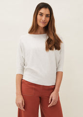 Women's Light Grey Batwing Jumper Grey