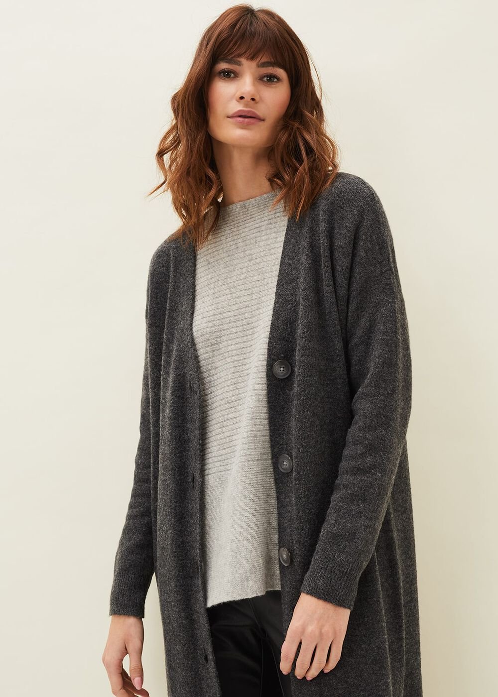 Sybille Maxi Cardigan Charcoal